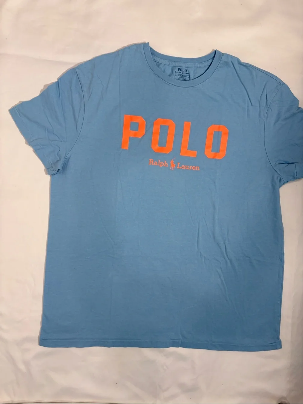 Men’s Blue Polo Ralph Lauren Classic Fit Graphic Short Sleeve Shirt Size L